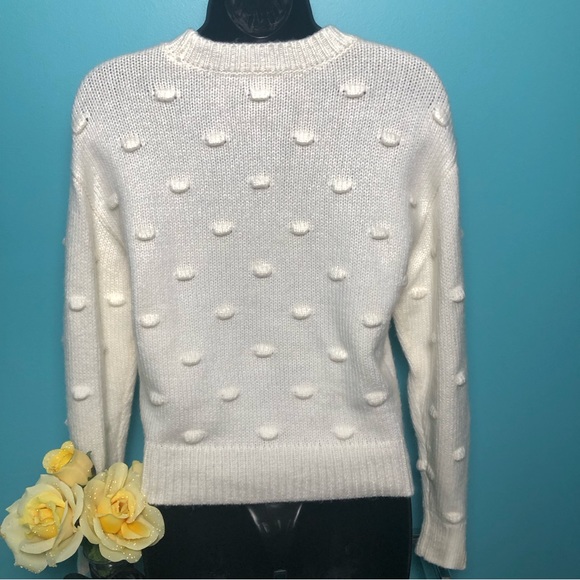 ⭐️NEW⭐️ Ann Taylor Cream/Off White Popcorn Stitched Pullover Sweater - Picture 7 of 13